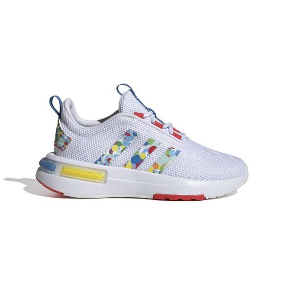 NWT adidas Racer Tr23 Lace-Up Sneaker, White, Red Royal, 4.5 US Unisex Big Kid - Picture 1 of 6